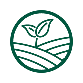 Icon with field and leaf