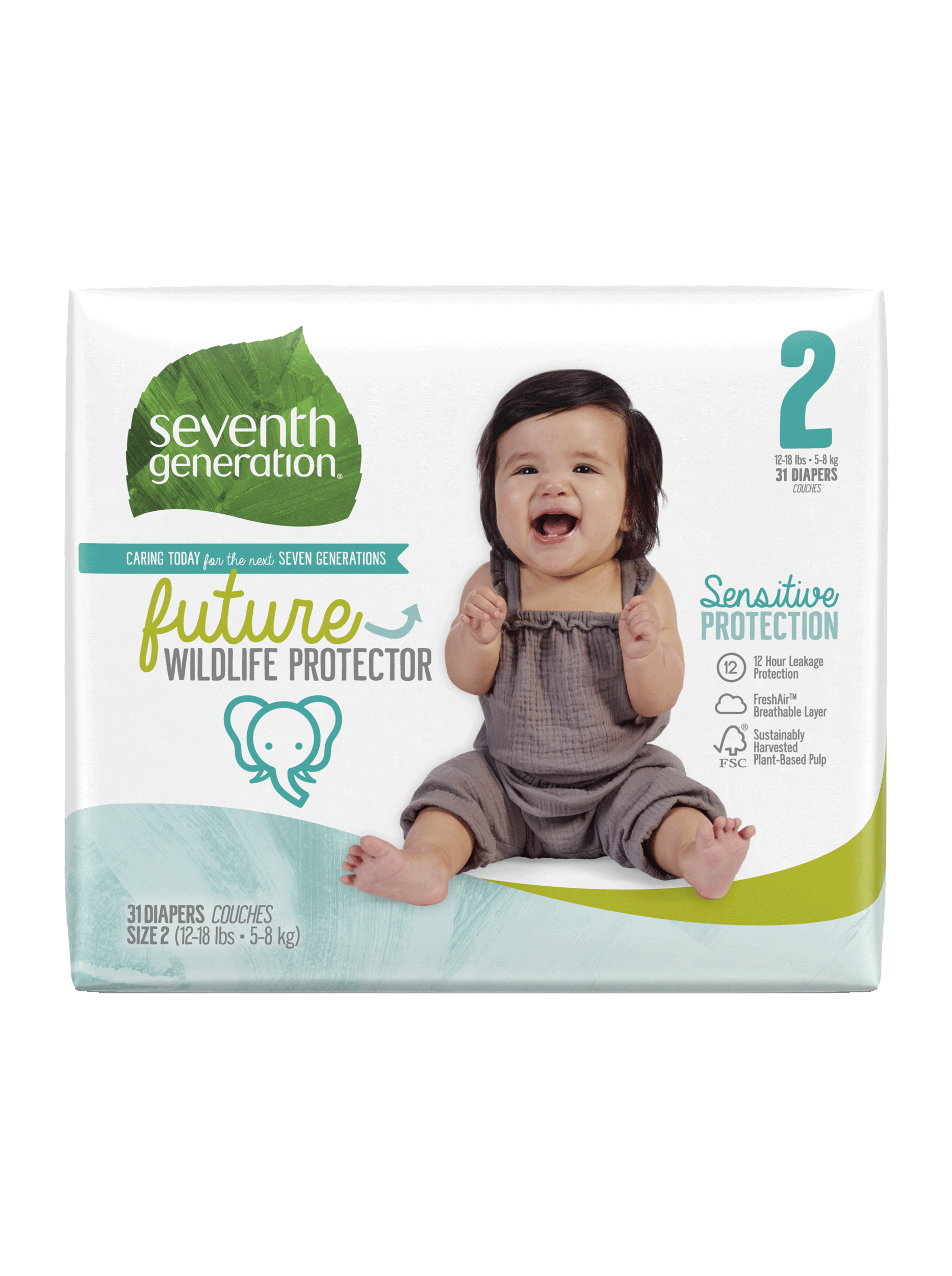 Seventh Generation Overnight Diapers, Size 4