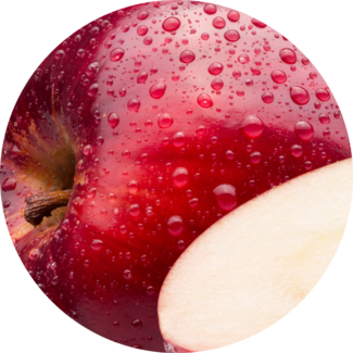 Sliced Apple with water droplets