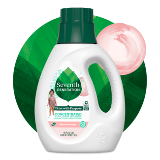 Concentrated Bay Laundry Detergent - Front of Bottle on leaf background