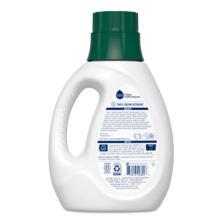 Concentrated Laundry Detergent Free and Clear Back of Bottle
