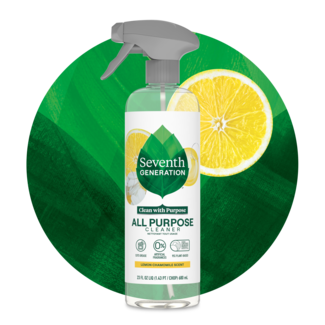 All Purpose Cleaner - Lemon Chamomile - Front of bottle on leaf background