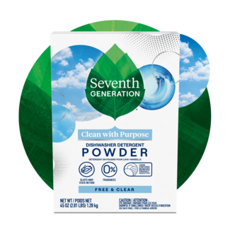 Dishwasher Detergent Powder front of box on leaf background