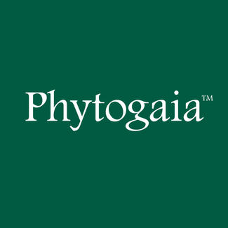 Phyogaia text in white on green background with trademark symbol