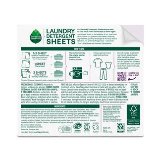 Lavender Laundry Sheets - Back of Pack