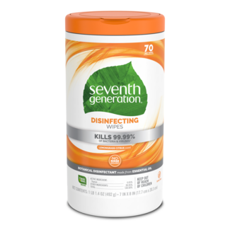 Seventh Generation Disinfecting Wipes - Lemongrass Citrus Scent - Front of Pack