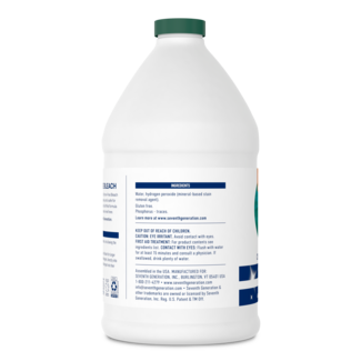 Seventh Generation Chlorine Free Bleach - Fragrance Free - Back of Package