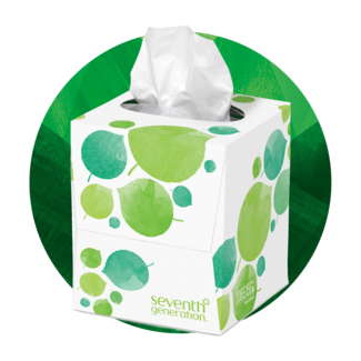 100% Recycled Facial Tissue front