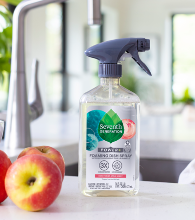 Foaming Dish Spray - Honeycrisp Apple - on kitchen counter