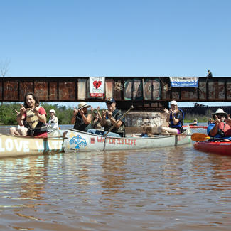 Water protest via canoe