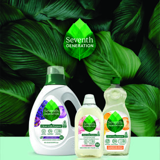 Seventh Generation Logo with three products below